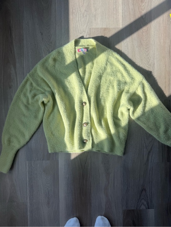 Urban Outfitters Sweaters - Urban Outfitters Soft Chartreuse Fuzzy Cardigan